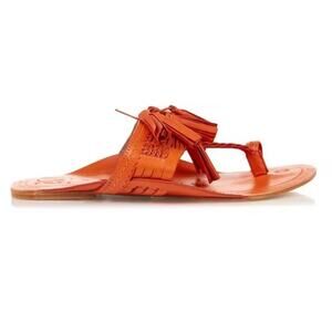 Anthropologie Figue Scaramouche Orange Leather Sandal Size 8